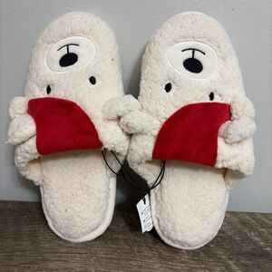 Polar Bear Women’s Holiday Christmas Memory Foam Slippers Size 9-10